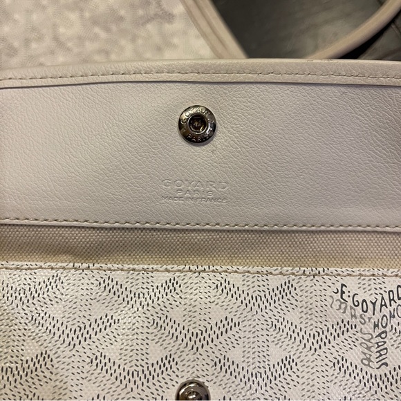 Goyard Large White Chevron Saint Louis GM canvas shoulder Tote bag with Pouch - Picture 5 of 9